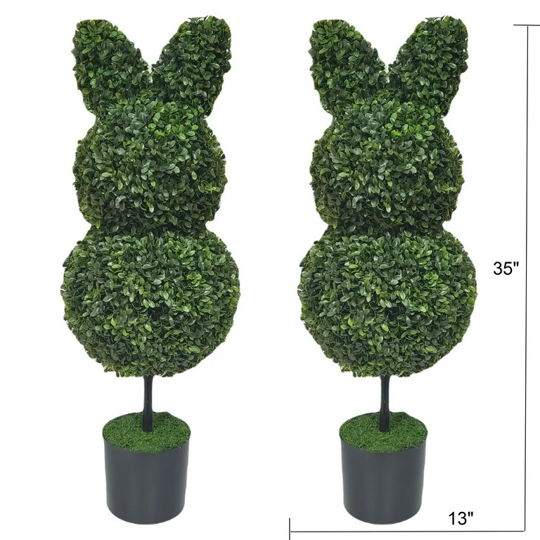 Boxwood Easter Bunny Topiary, Green, 35", 2 Count, by My Texas House | Walmart (US)