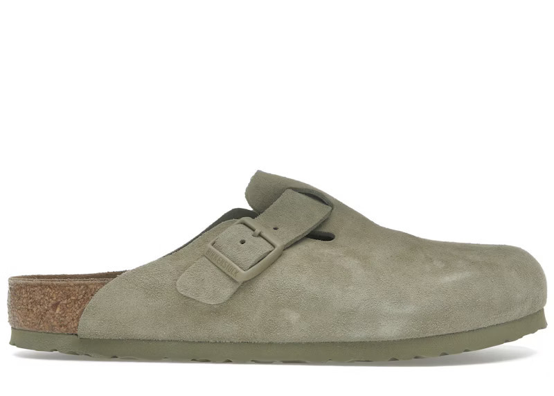 Birkenstock Boston Suede Faded Khaki | StockX