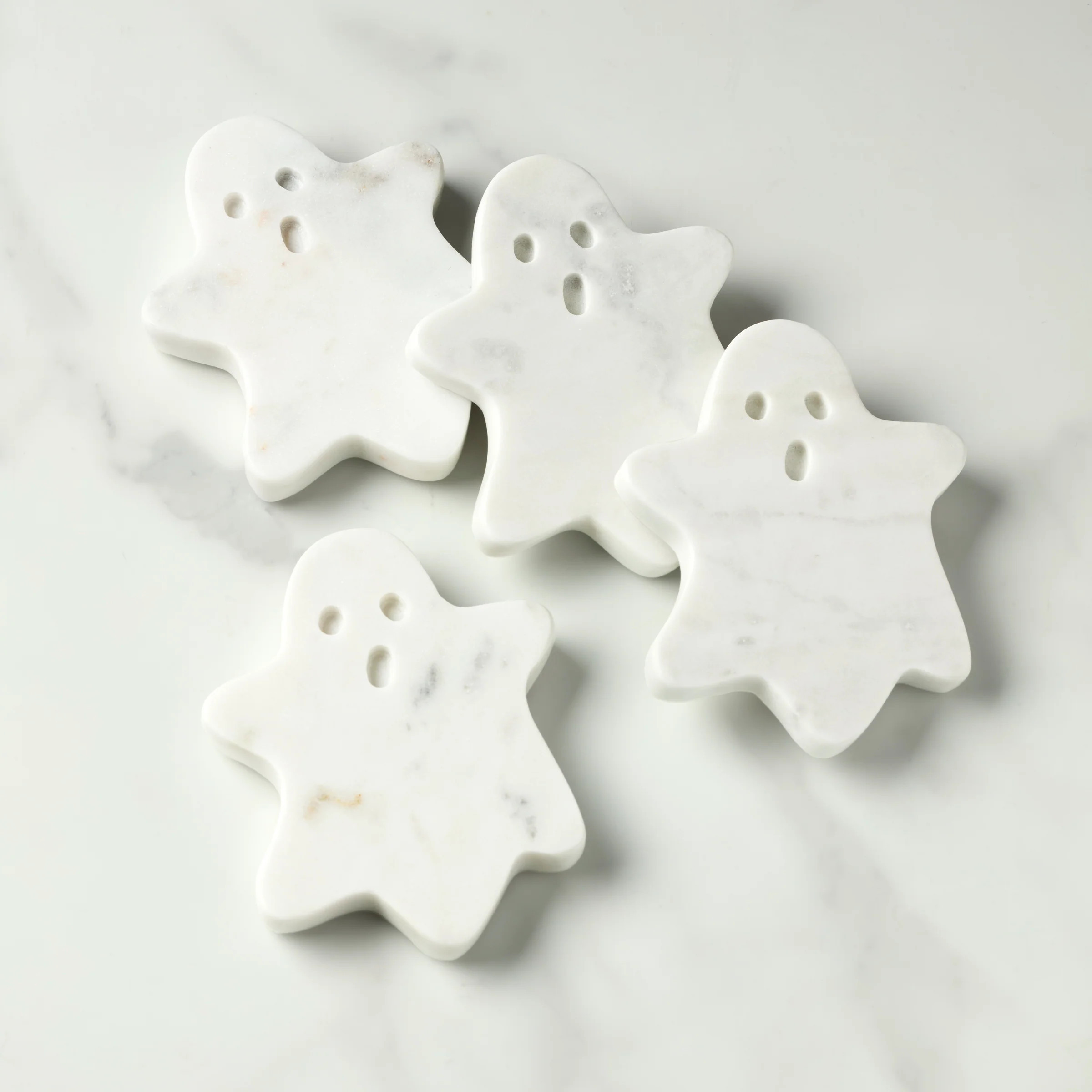 White Marble Ghost Coasters, Set of 4 | Lenox