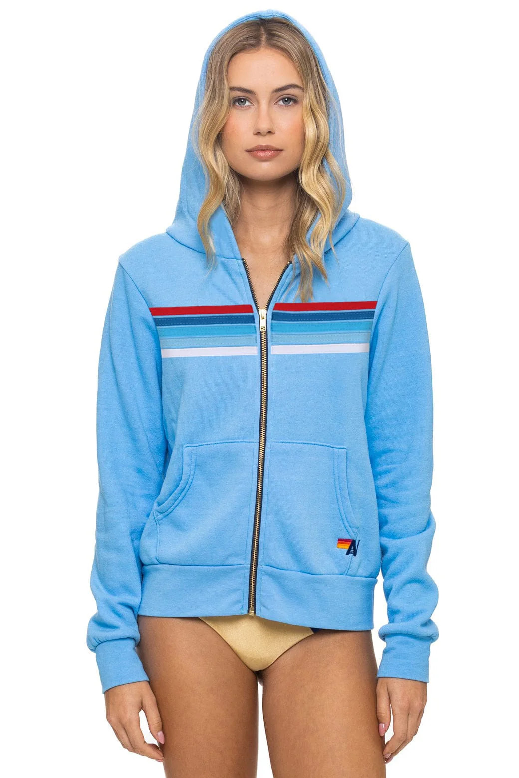 5 Stripe America Zip Hoodie \u2013 Sky | Aviator Nation | Aviator Nation