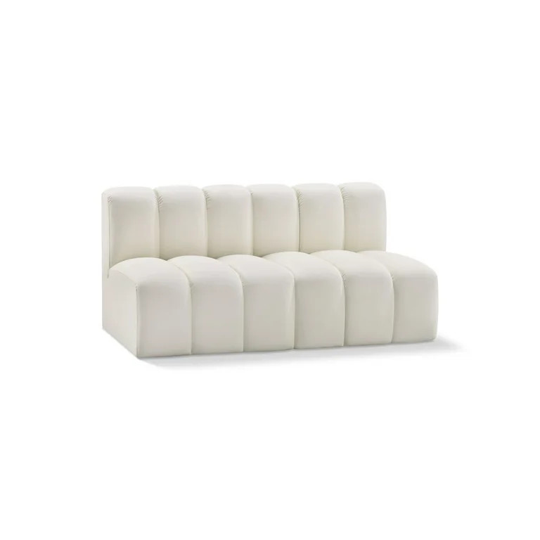 Meridian Furniture Arc Cream Vegan Leather Modular Sectional | Walmart (US)
