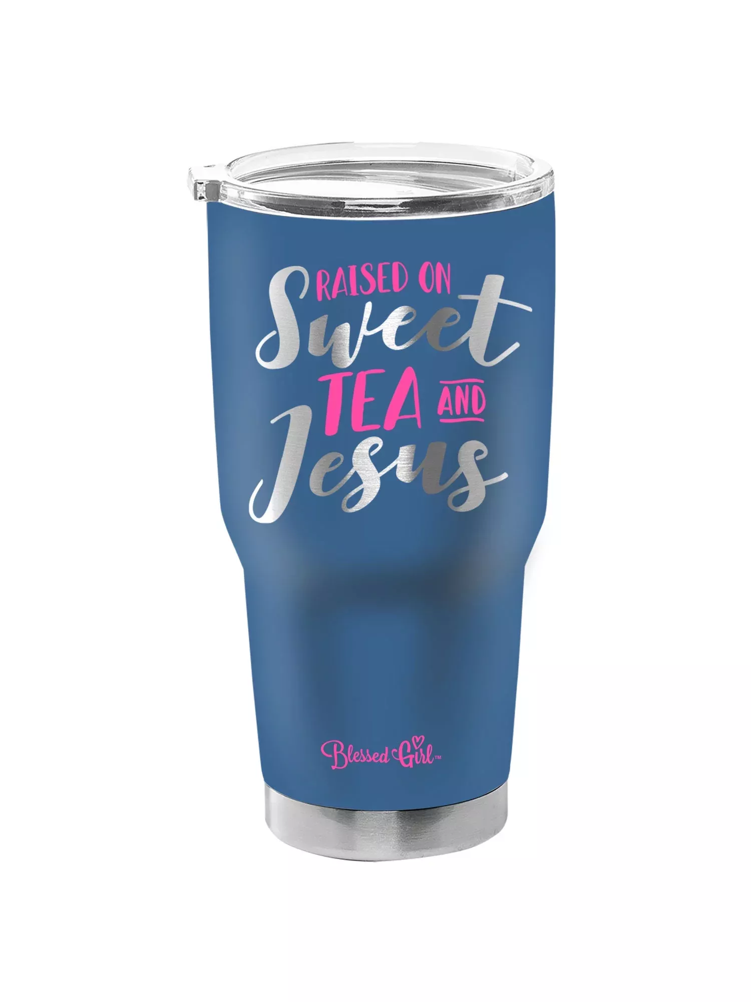 Blessed Girl 20 oz. Stainless Steel Tumbler - Pray More - Green