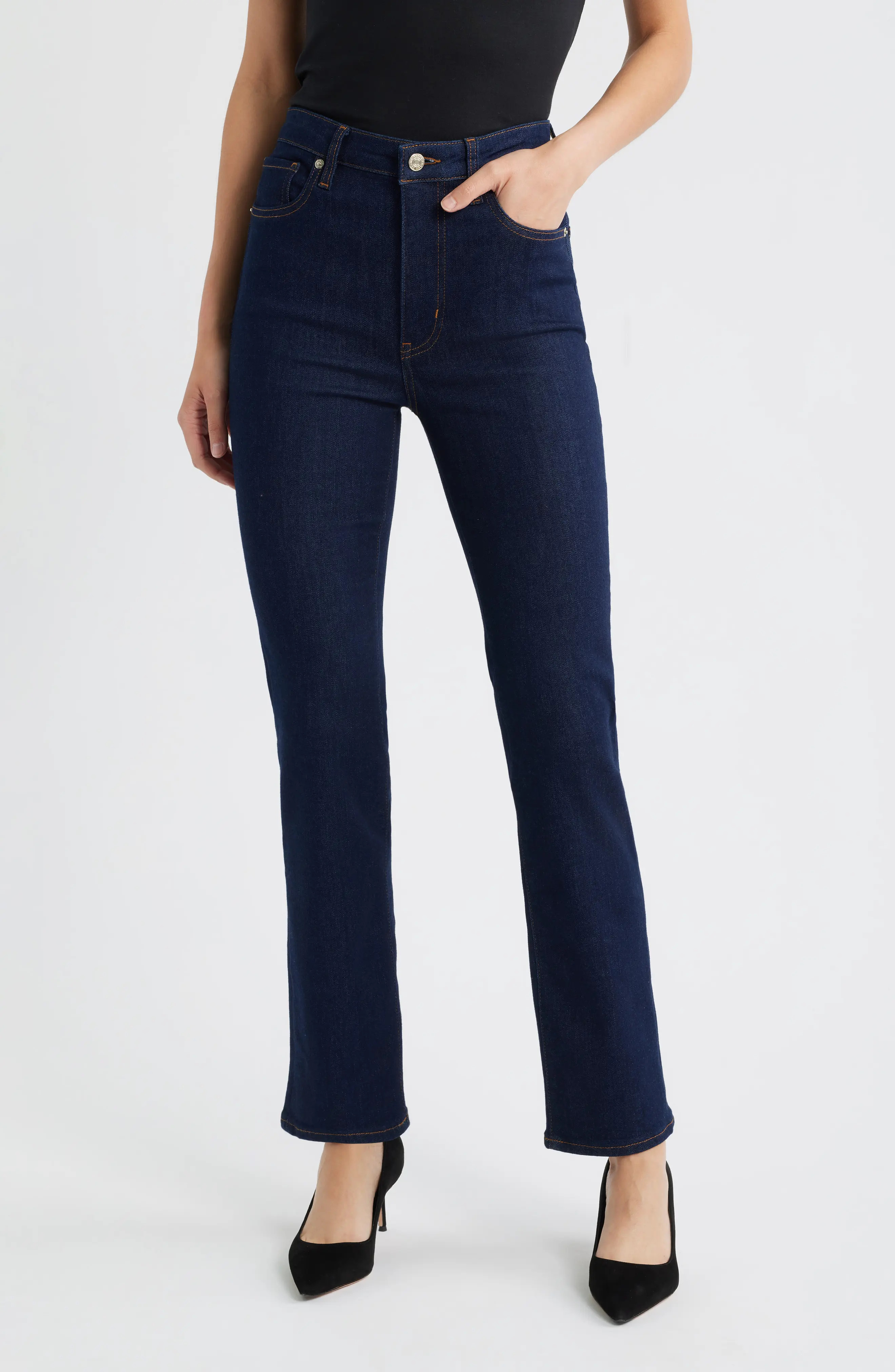 FRAME The Pencil High Waist Slim Straight Leg Jeans in Femma at Nordstrom, Size 31 | Nordstrom