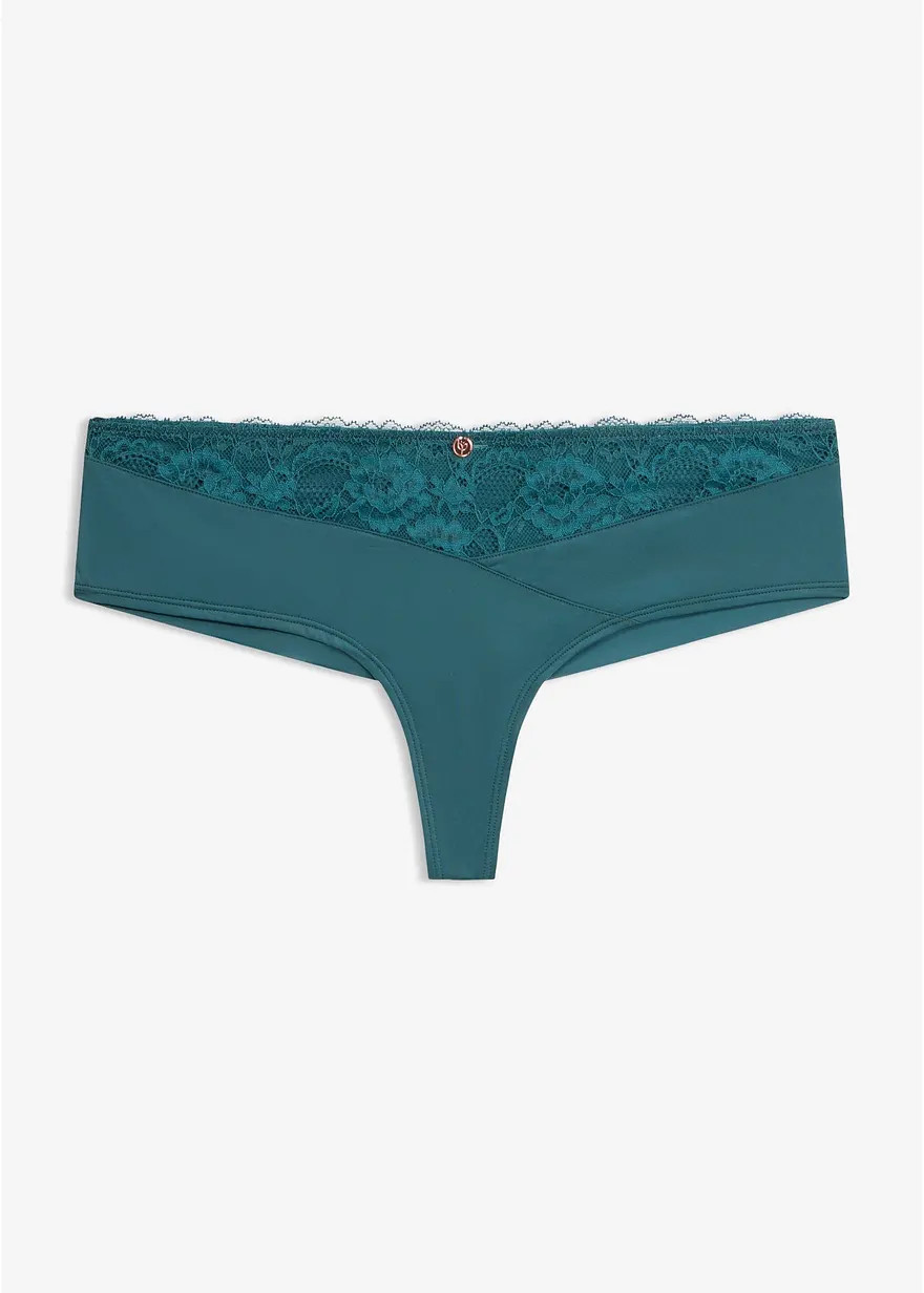 String Panty mit edler Spitze und nahtloser Hinterhose | Bonprix DE