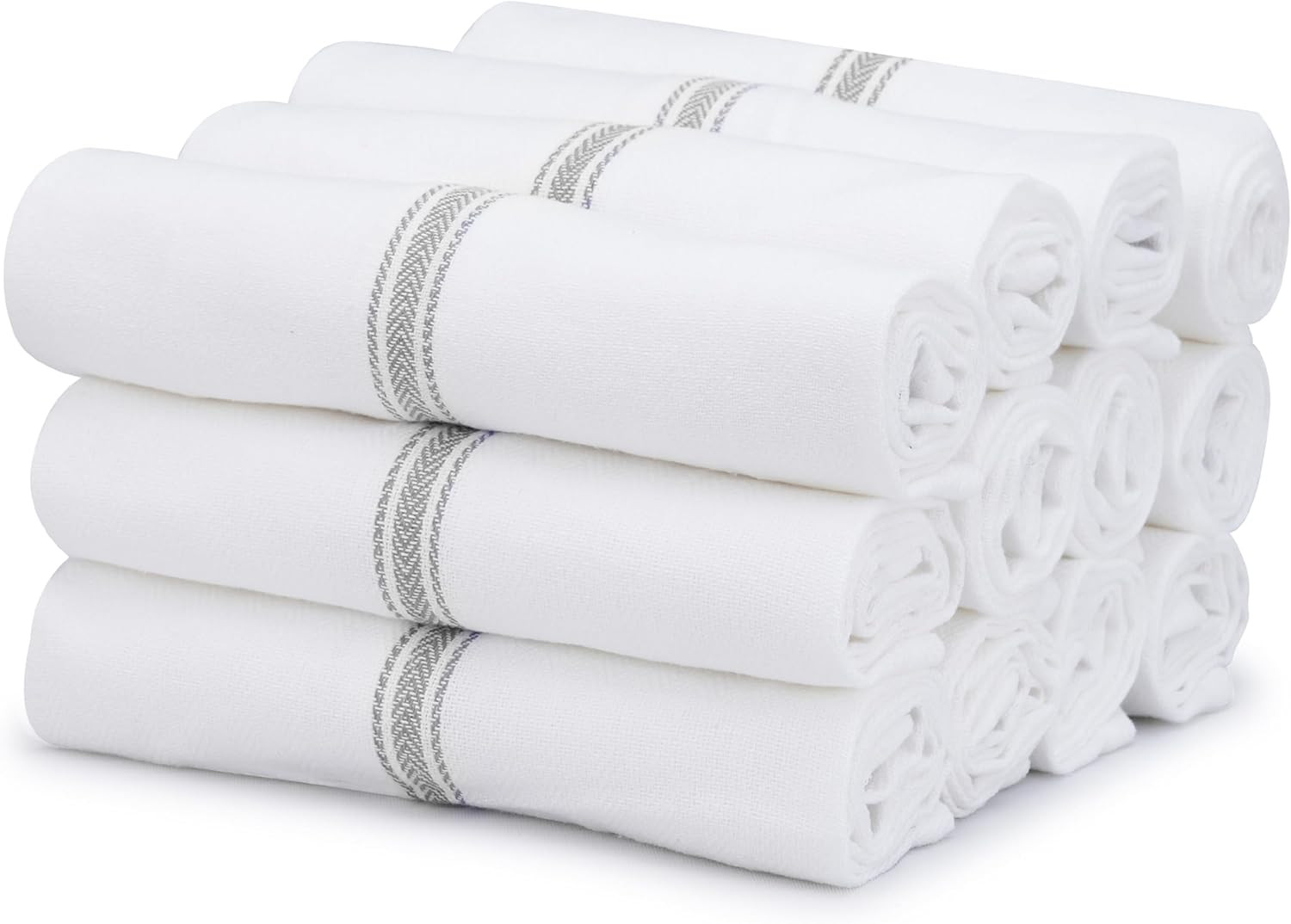 THREAD SPREAD Premium Kitchen Towels Set - 15" x 25" Pack of 12 Striped Pattern Cotton Wash Cloth... | Amazon (US)