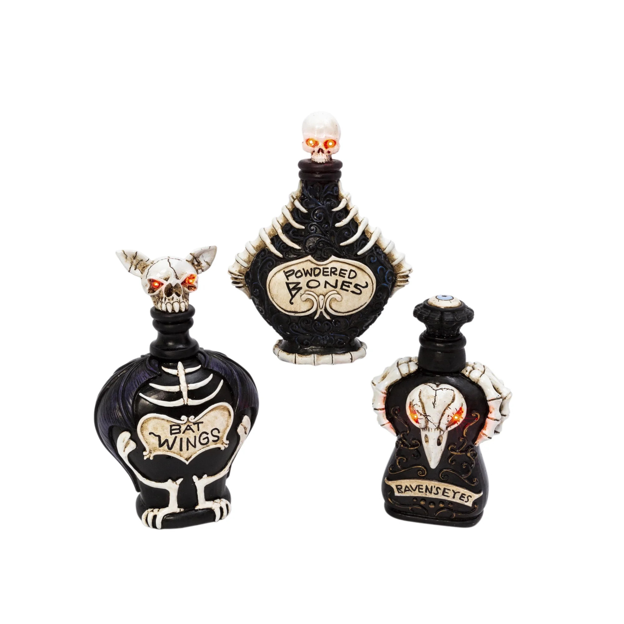 Gerson Set of 3 Battery Operated lighted resin Halloween potion bottles | Walmart (US)