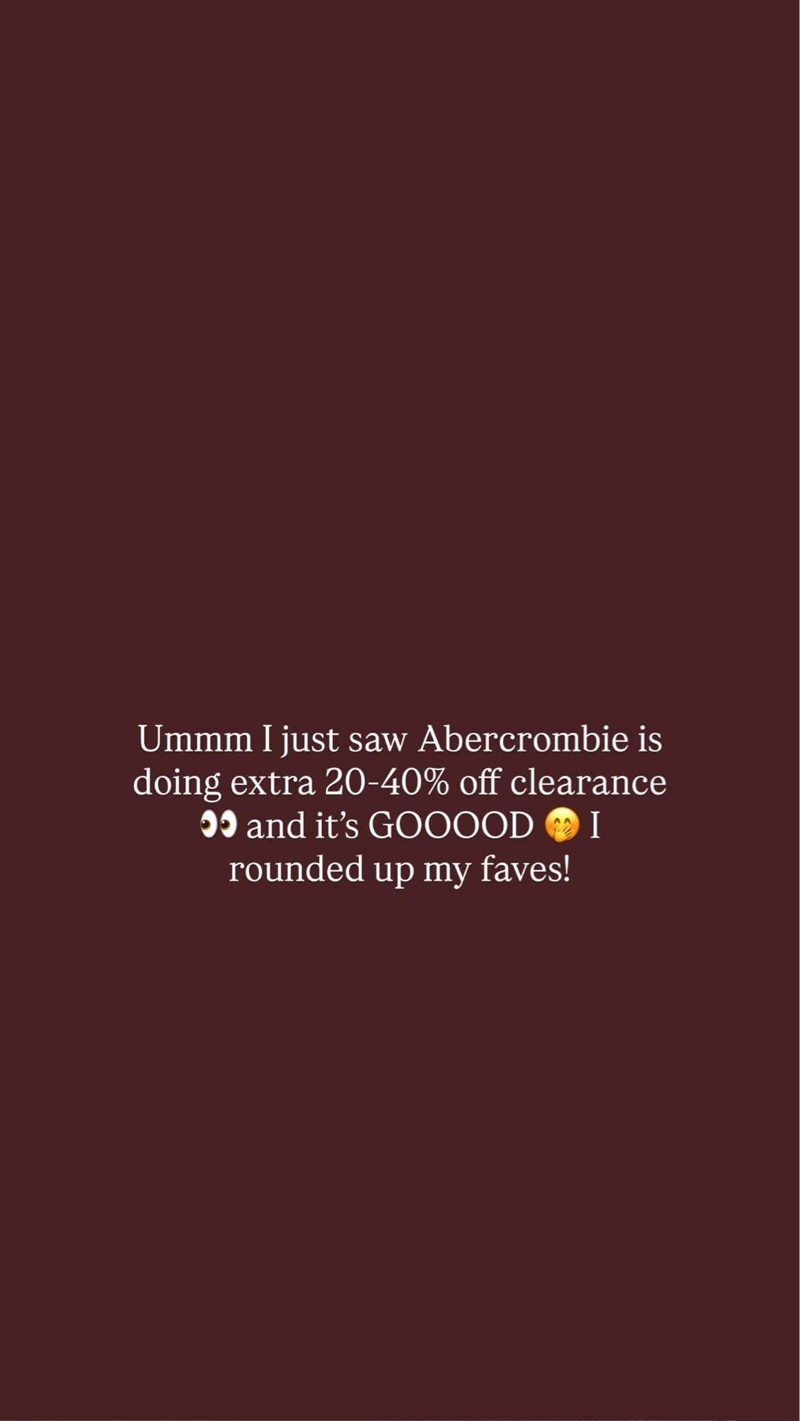Huge Abercrombie clearance sale!!!