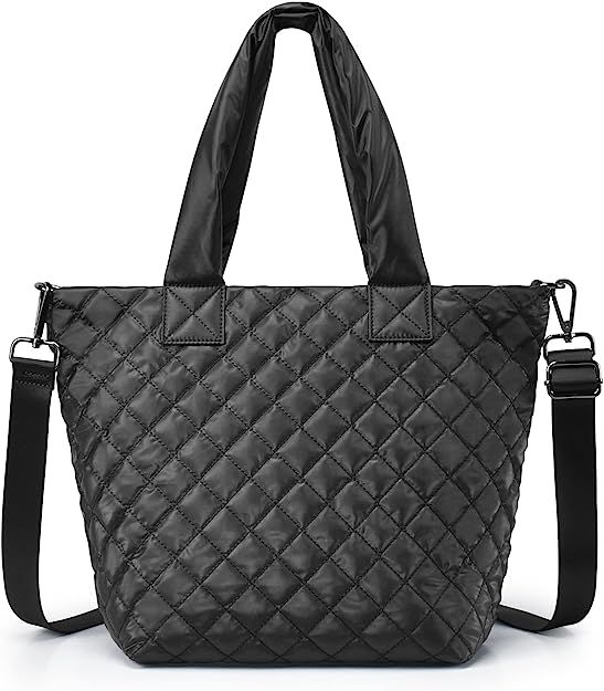 Quilted Tote Bag for women, Large Crossbody Bags for Women Waterproof Lightweight Quilted Tote Pu... | Amazon (US)