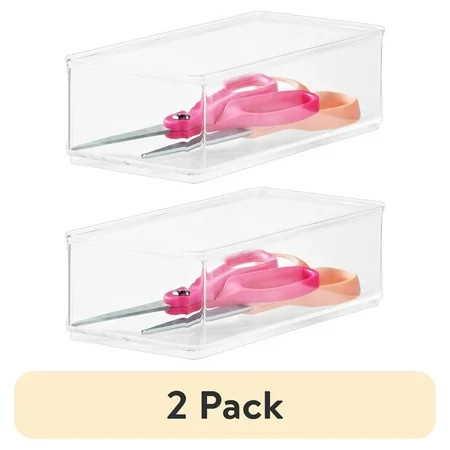 (2 pack) The Home Edit Large Clear Storage Bin Organizer Insert, 1 Piece, 9.37" x 2.95" x 4.38" | Walmart (US)