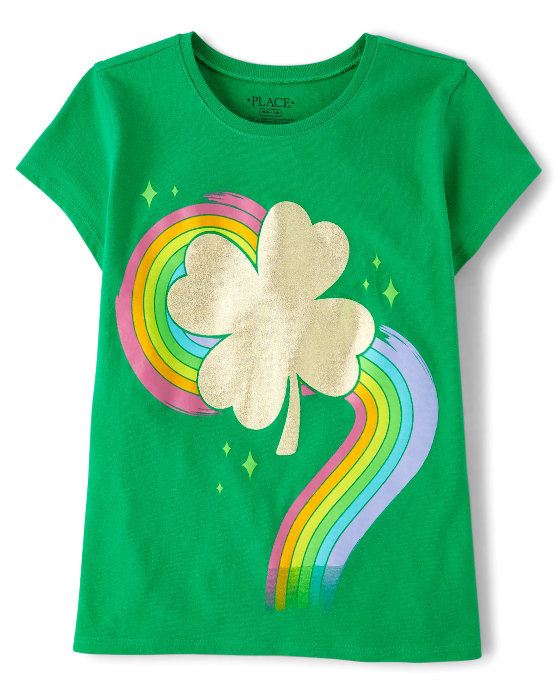 Girls St. Patrick's Day Four-Leaf Clover Graphic Tee - green | The Children's Place