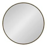 Kate and Laurel Gwendolyn Decorative Round Wall Mirror with Beaded Gold Leaf Frame, 23.6-Inch Diamet | Amazon (US)