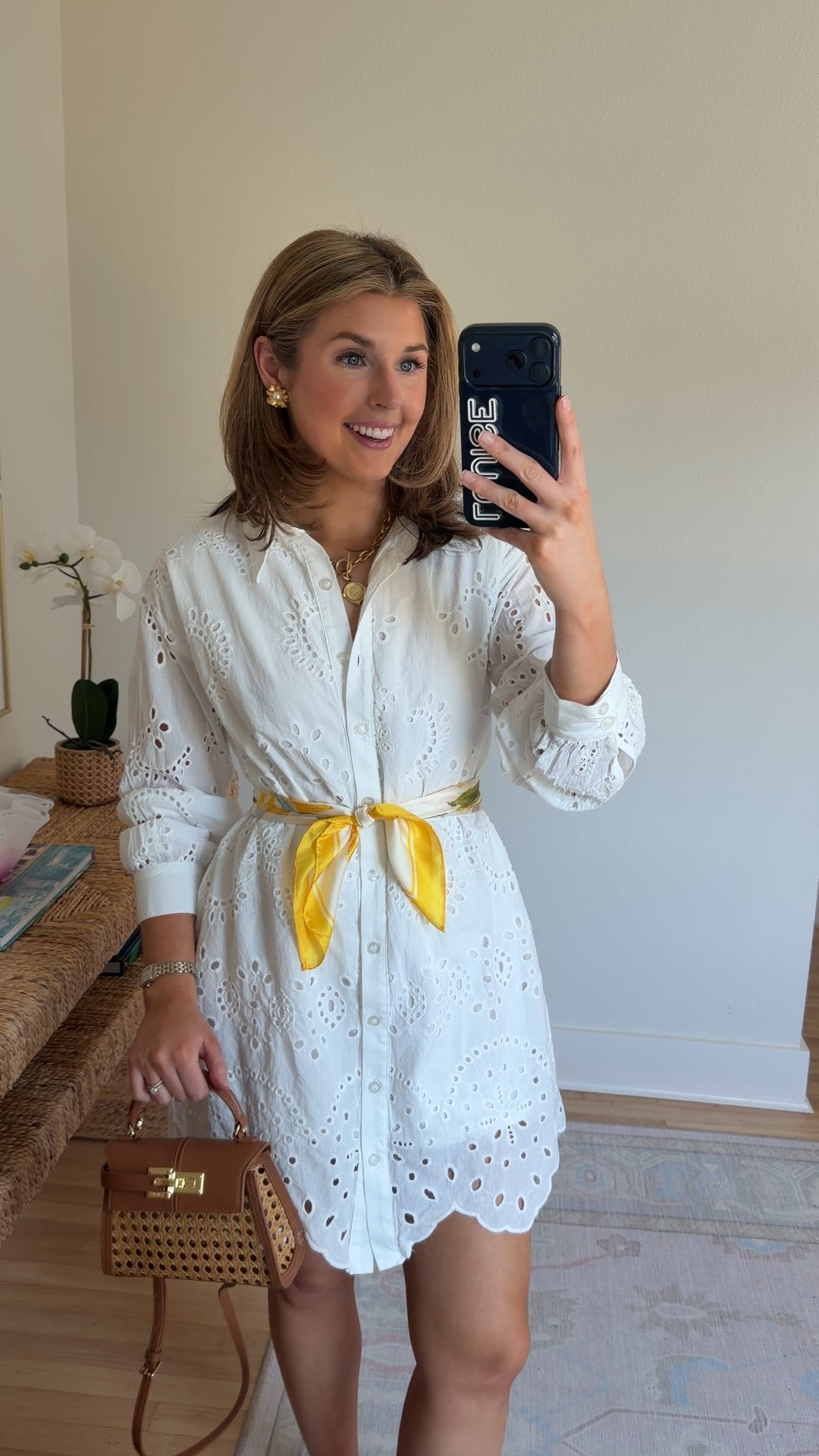 Easy outfit idea for spring! Wearing a S in dress