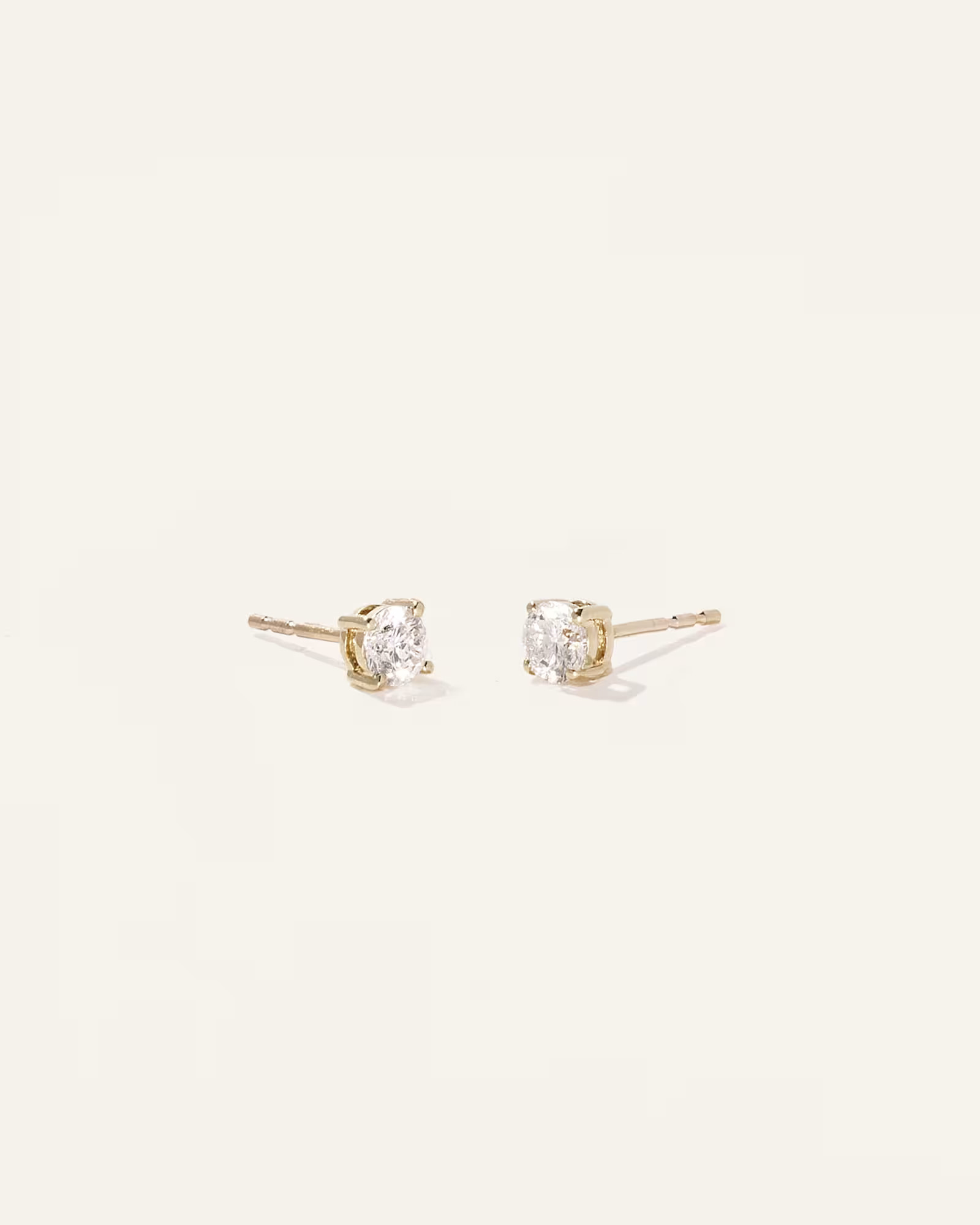 14K Gold Lab Grown Diamond Four-Prong Solitaire Studs | Quince