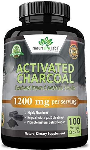 Activated Charcoal Capsules - 1,200 mg Highly Absorbent Helps Alleviate Gas & Bloating Promotes Natu | Amazon (US)