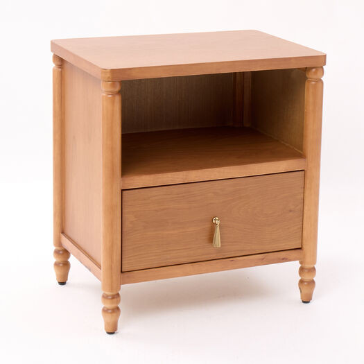 Wooden One Drawer Bedside Table 56x51cm | TK Maxx