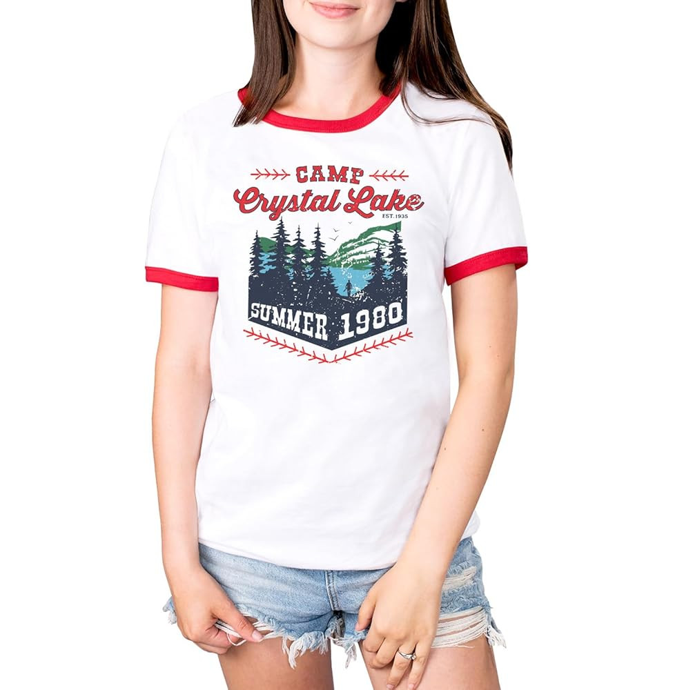 Camp Crystal Lake Ringer Tee Shirt Unisex | Amazon (US)