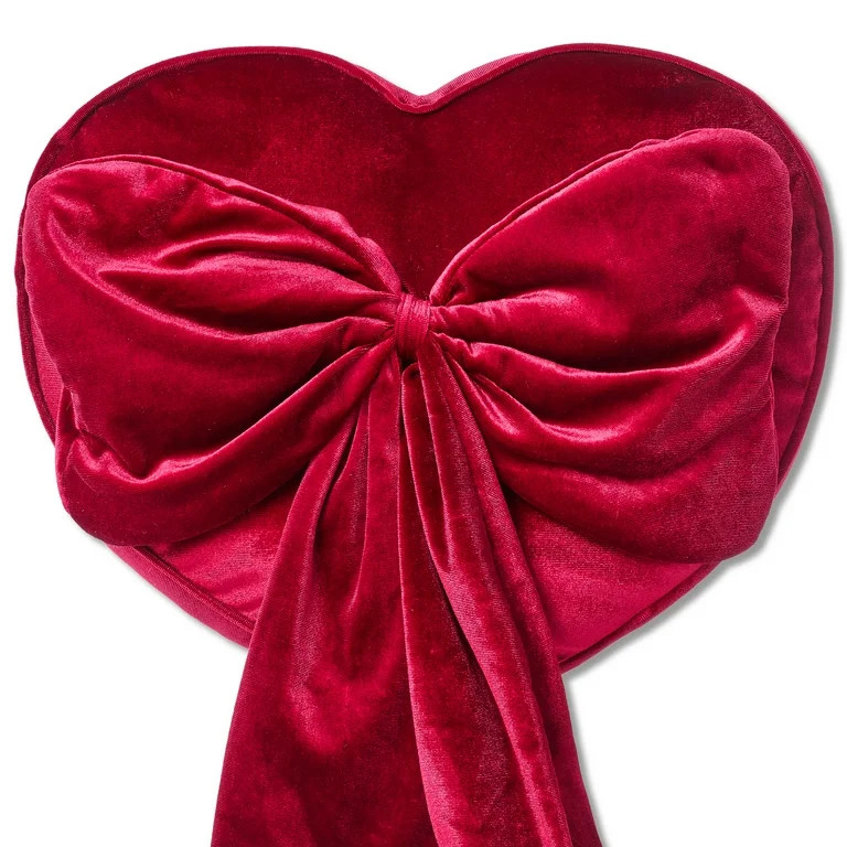 Heart-Shaped Decorative Pillow, Red, 14", Valentine's Day by Way To Celebrate | Walmart (US)