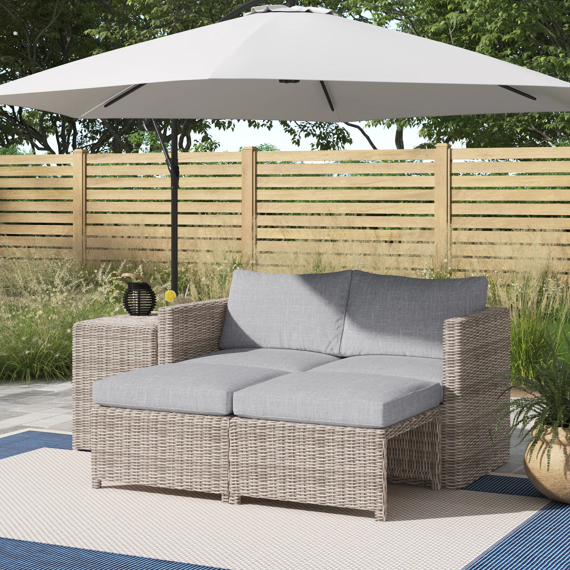 Morland 5 Piece PE Rattan Sectional Seating Group with Cushions | Wayfair North America