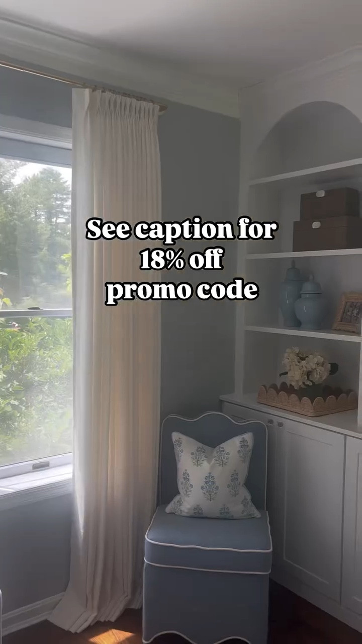 Easily upgrade and elevate your space with @twopagescurtains! Select from a variety of color options, header styles and lining types. Use my code LTK18 to save 18% off your order! 

My selection:
•Liz Linen Drapes
•Ivory White 
•Triple pleated 
•Room darkening

Say SHOP for info! 

#twopageshome #roomrefresh #beforeandafter 

Home decorating, room refresh, room makeover, home decor, curtains, neutral decor, two pages, two pages curtains, window treatments, classic home, traditional home decor, Amazon, Amazon home 

Comment SHOP below to receive a DM with the link to this post on my LTK ⬇ https://liketk.it/5eSXq #ltkhome #ltkhomedecor
