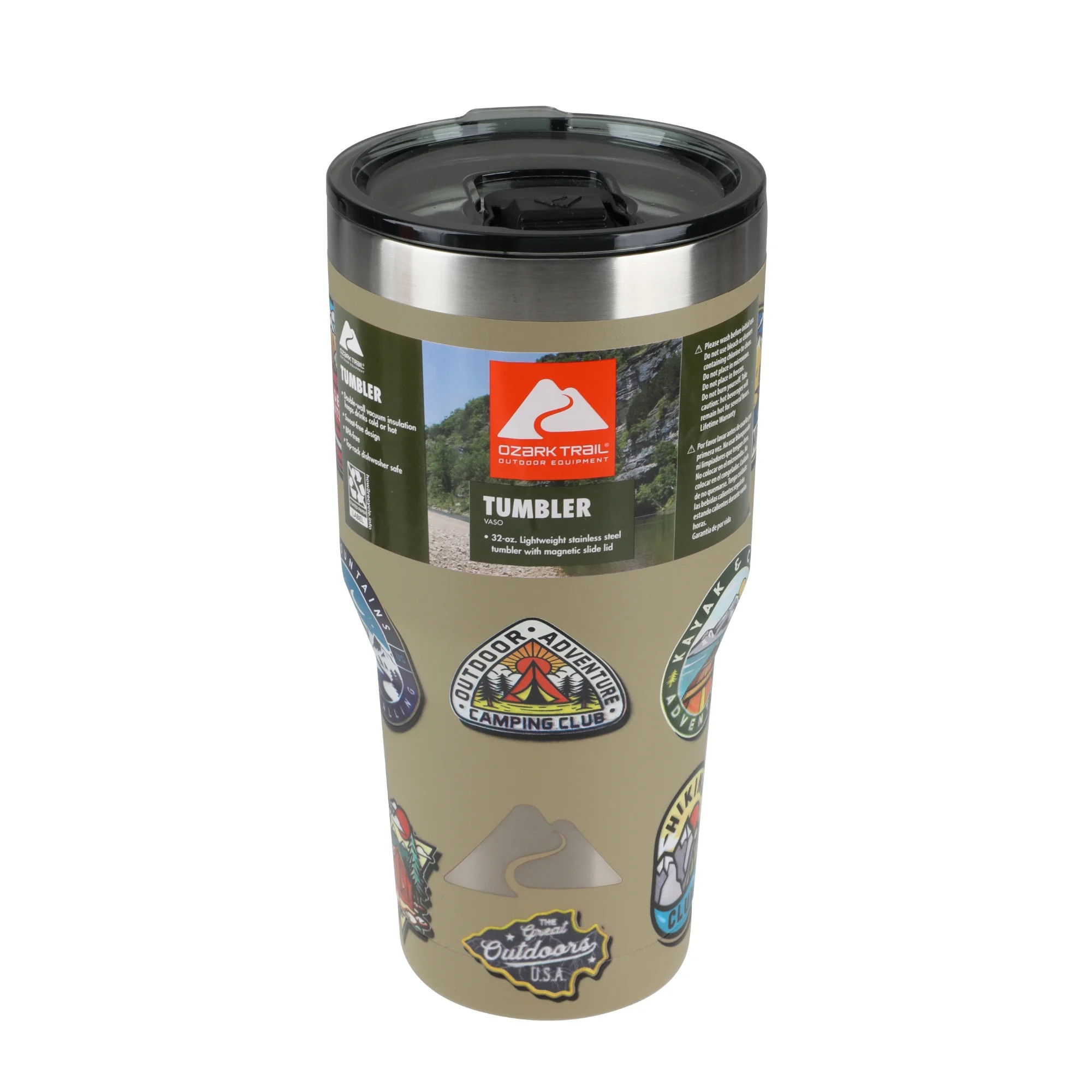 Ozark Trail 32 oz Vacuum Insulated Stainless Steel Tumbler-Patches - Walmart.com | Walmart (US)