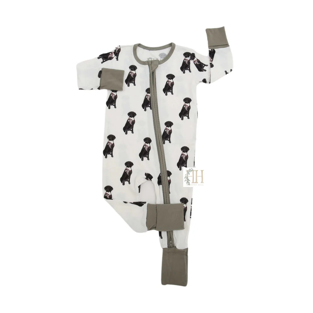 Boys Duck Dog Double Zipper Romper | Hamner Hill