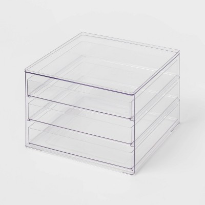 All Purpose 3 Drawer Storage Clear - Brightroom™: Acrylic Utility Bins, Universal Storage, 1352 Volume Capacity | Target