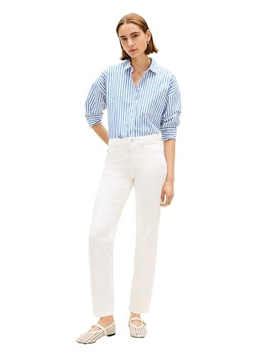 Tommy Hilfiger Women's Mid Rise Classic Straight Jean, Optic White 0 | Amazon (US)