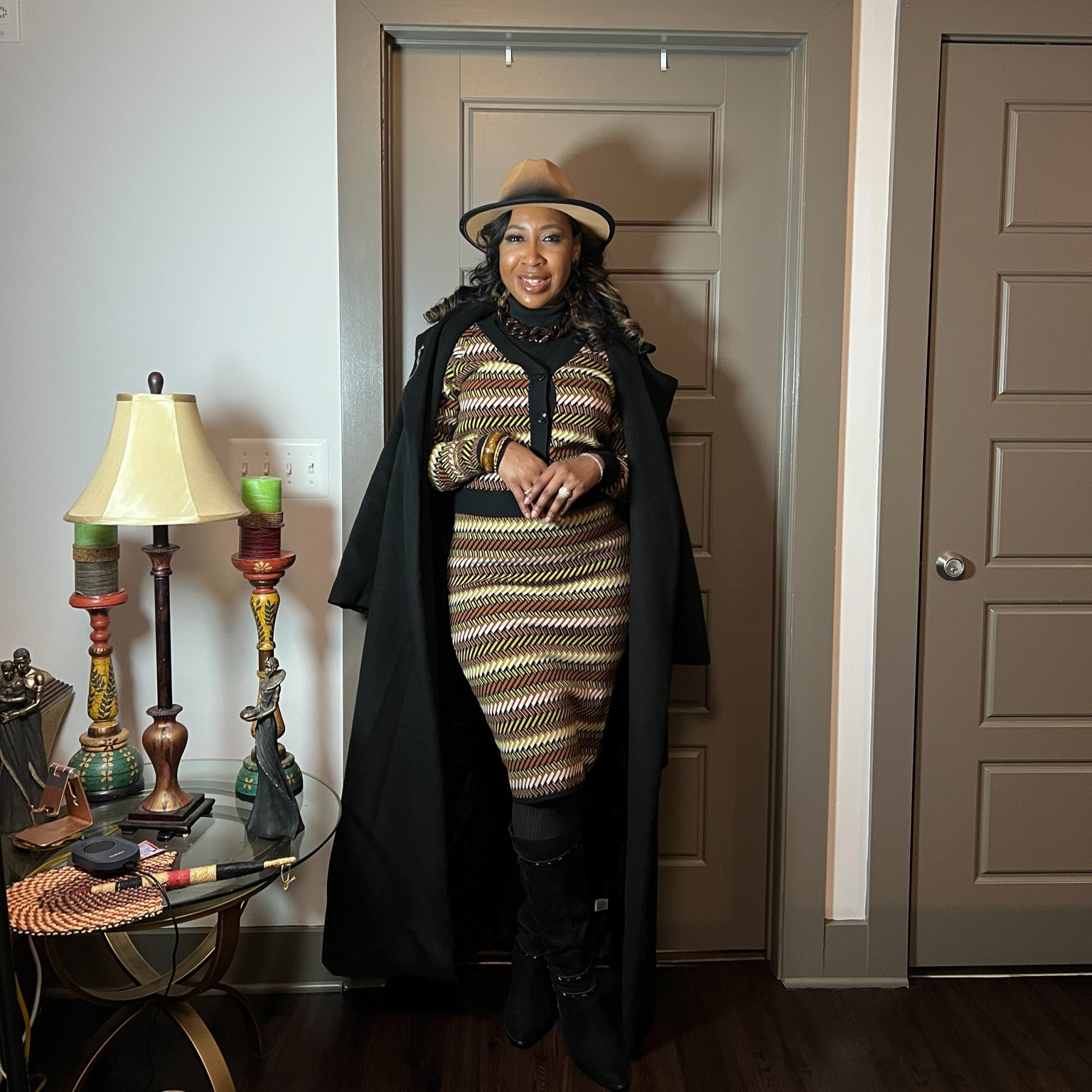 Bringing the heat with this cozy sweater skirt set 🔥 Layered with a turtleneck and topped off with an ombré hat! #OutfitInspo #ShopTheCloset #Ootd

#LTKOver40 #LTKU #LTKWorkwear