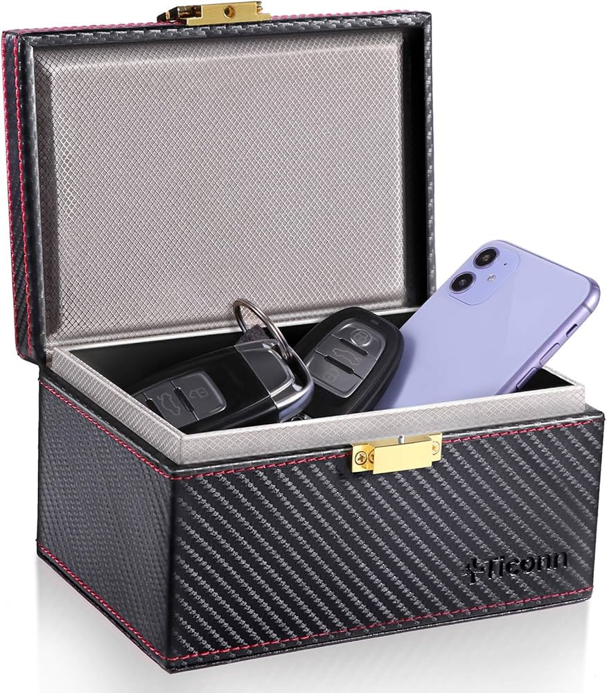 TICONN Faraday Box, Car Key Fob Protector, Carbon Fiber Signal Blocker for Keyless Fob, RFID Sign... | Amazon (US)