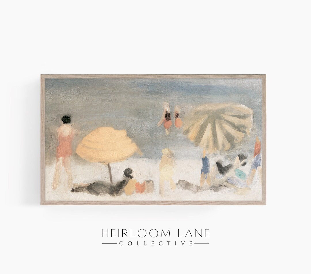 Retro Day at the Beach Summer Painting Digital Download Frame TV Size (3840 x 2160) Vintage Lands... | Etsy (US)