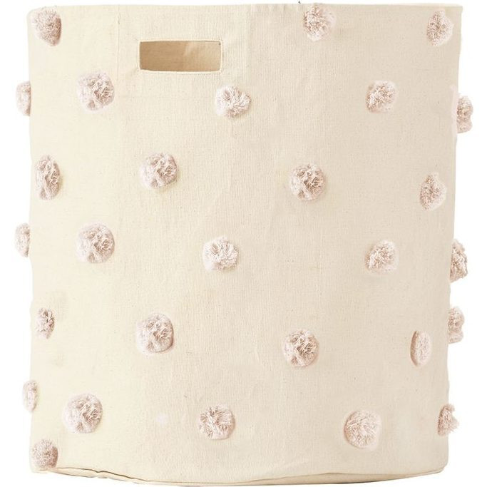 Pom Pom Hamper, Blush | Maisonette