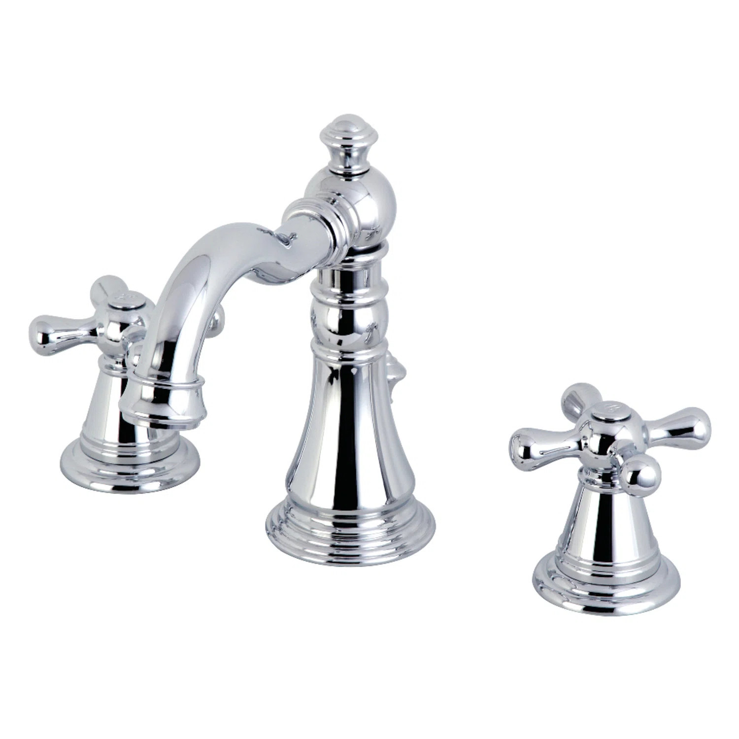 Kingston Brass American Classic Two-Handle 3-Hole Deck Mount Widespread Bathroom Faucet with Pop-... | Wayfair North America