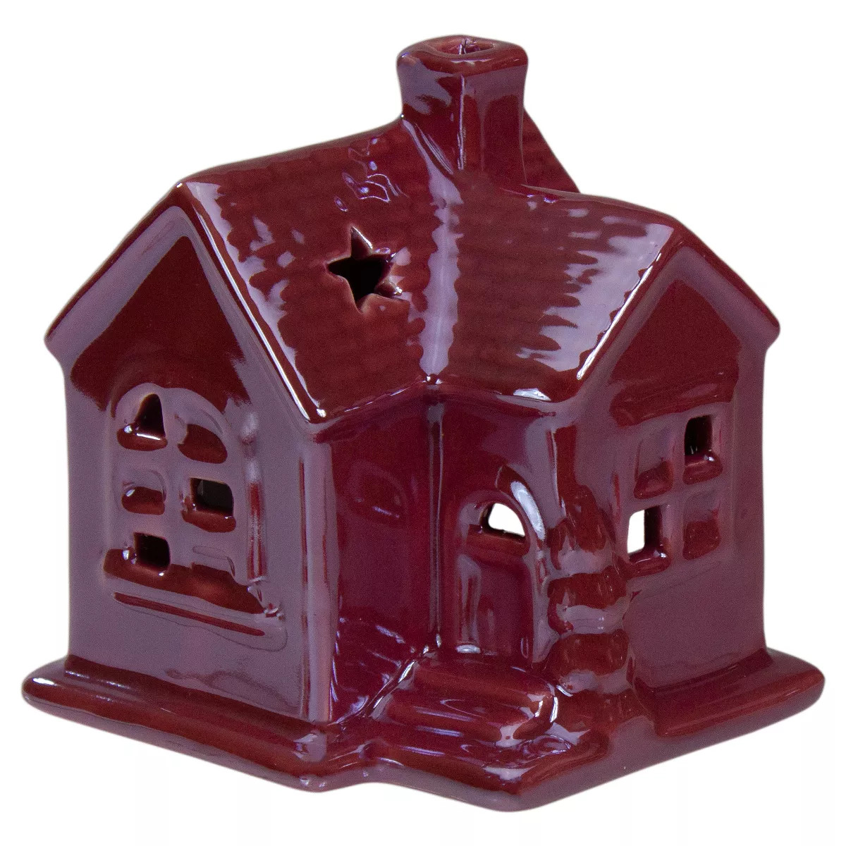 Northlight Ceramic House with Star Cutouts Christmas Decoration - 4" | Target