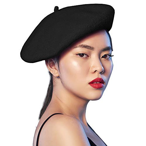 Skeleteen Black French Style Beret - Women's Classic Beret Hat For Casual Use - 1 Piece | Amazon (US)