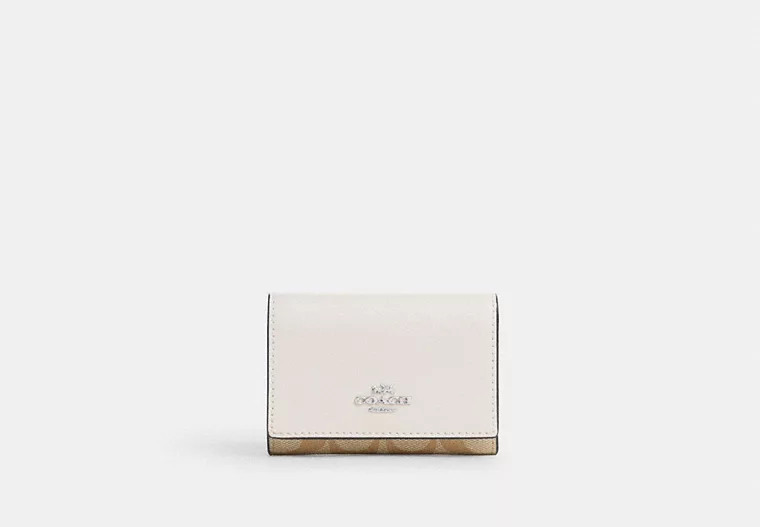 Coach Outlet Micro Wallet In Signature Canvas - Beige | Coach Outlet US