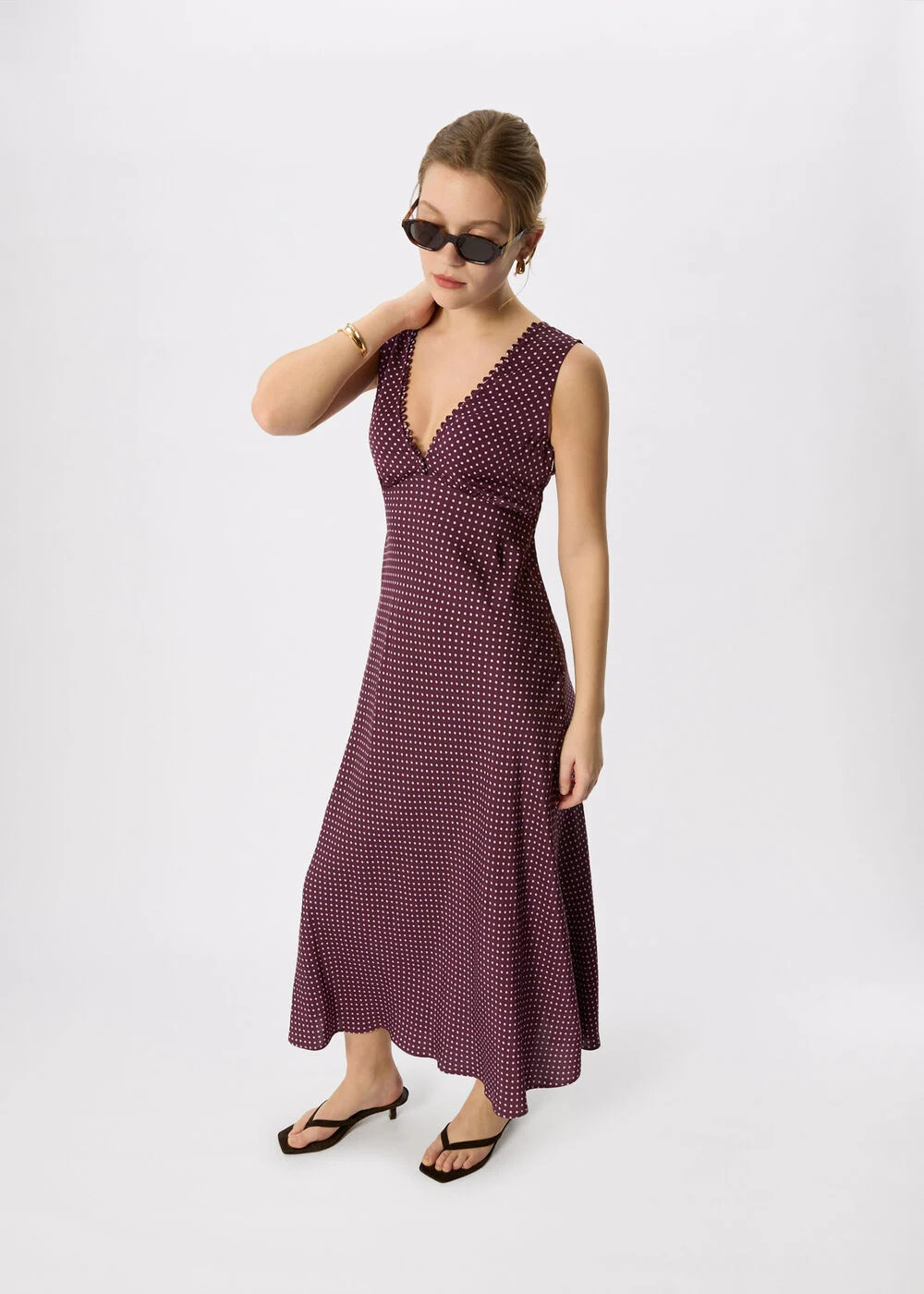 Purple/Multi Mini Spot Sleeveless Dress | WHISTLES | Whistles UK | | Whistles