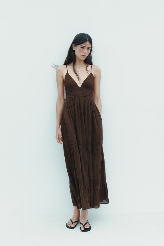GAUZE MIDI DRESS | Zara US