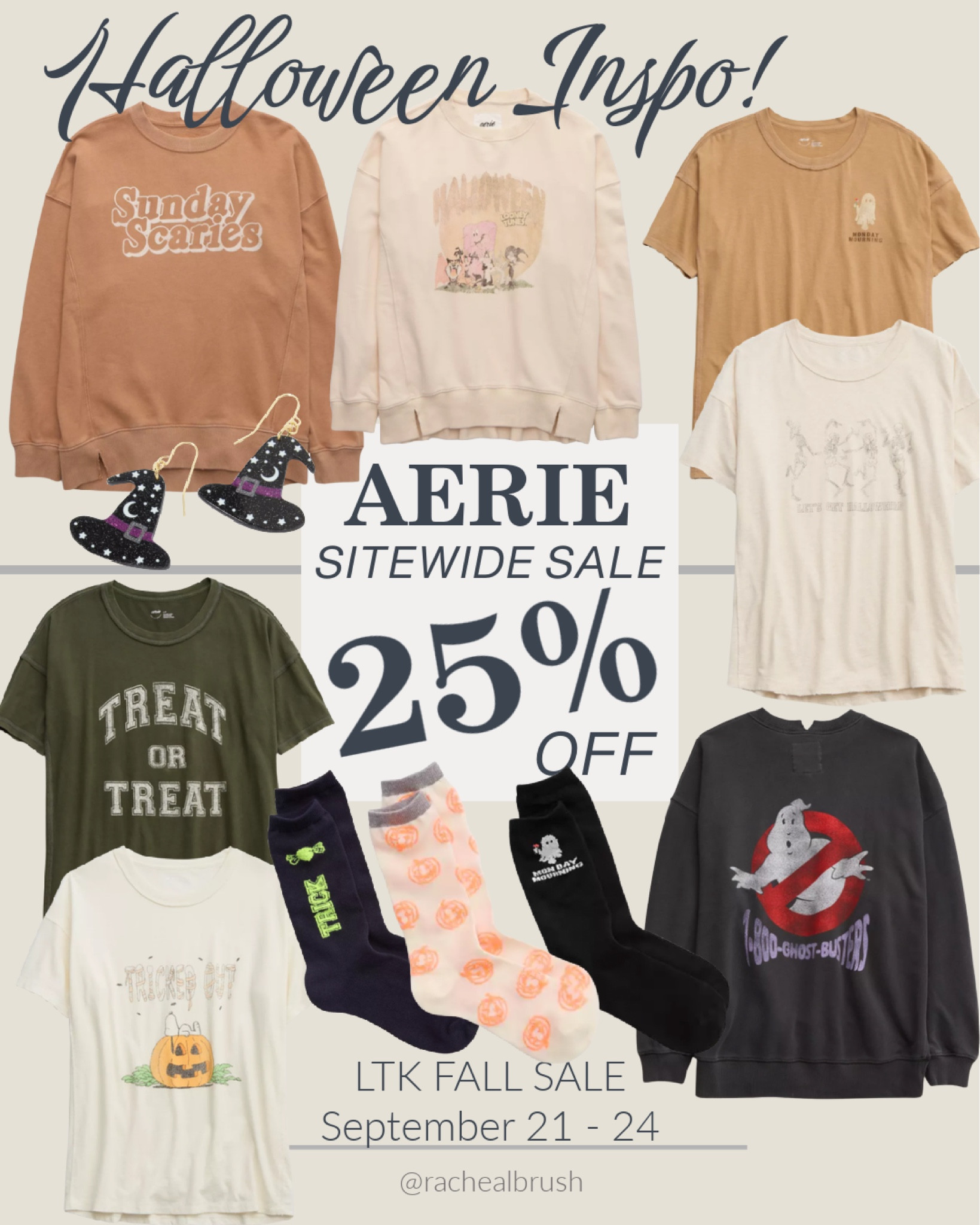 AERIE ~ LTK Sale ~Halloween Inspo
Halloween socks. Halloween tees. Halloween sweatshirt  

#LTKHalloween #LTKSale #LTKSeasonal