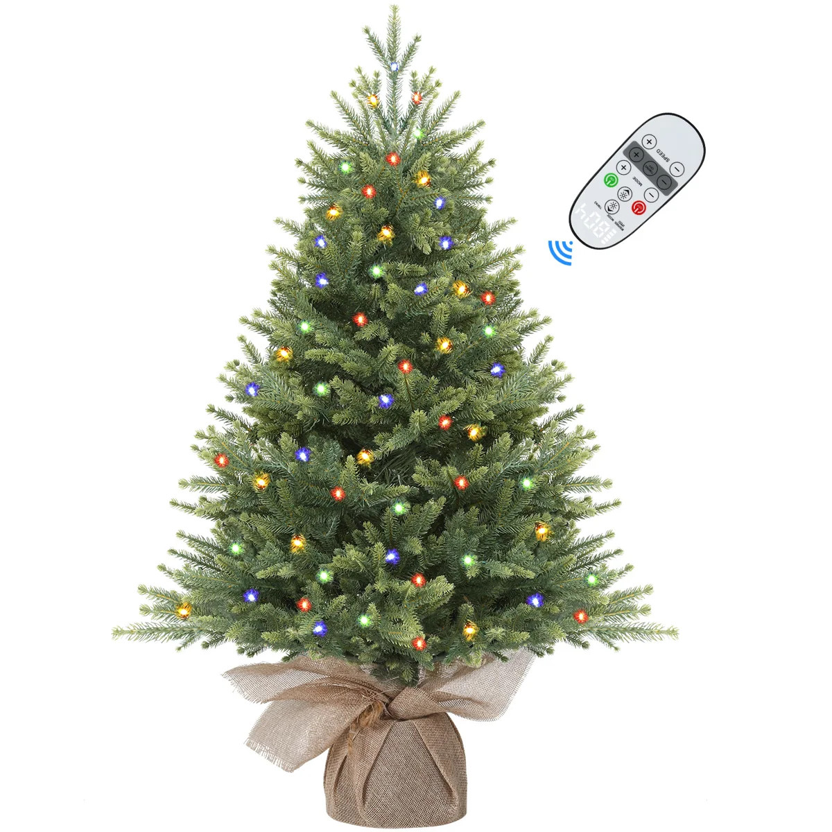 3FT Small Christmas Tree with Lights 2026, Mini Tabletop Tree with Realistic PE Pine Needles, Lit... | Wayfair North America