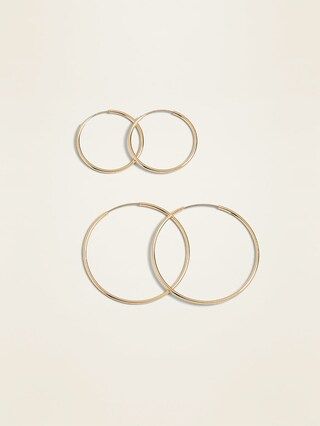 Gold-Plated Hoop Earrings 2-Pack for Women | Old Navy (US)