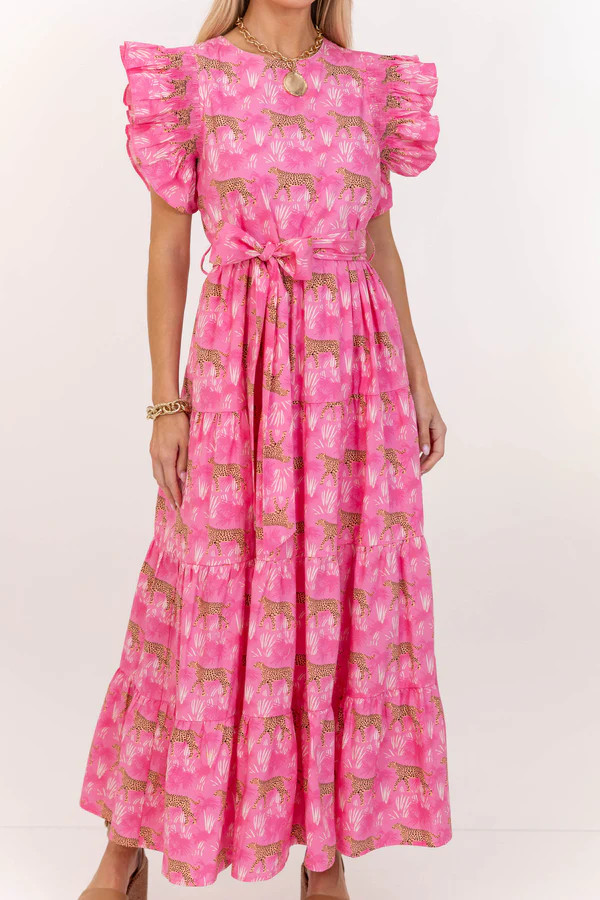 Bright Vibes Hot Pink Cheetah Midi Dress | The Mint Julep Boutique