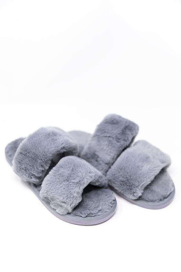 Goodnight Dreams Fuzzy Stone Slippers FINAL SALE | The Pink Lily Boutique