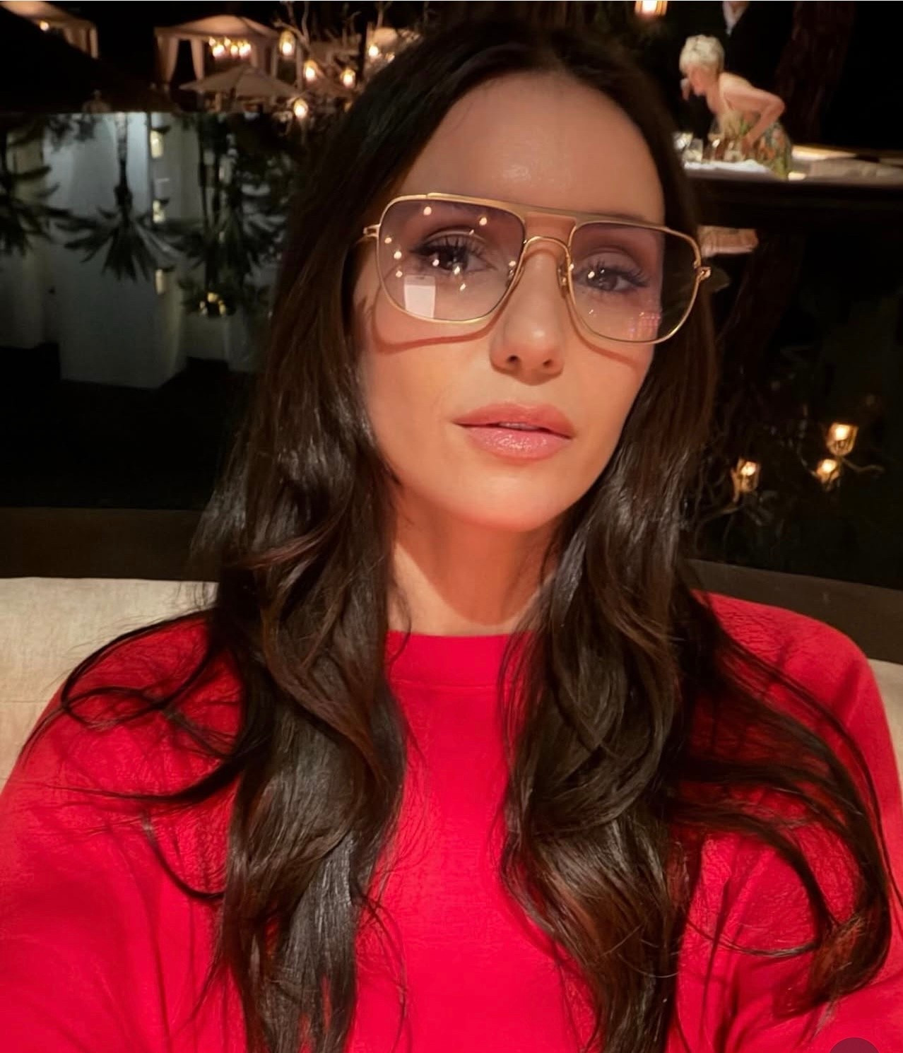 Nina Dobrev's Gold aviator sunglasses  