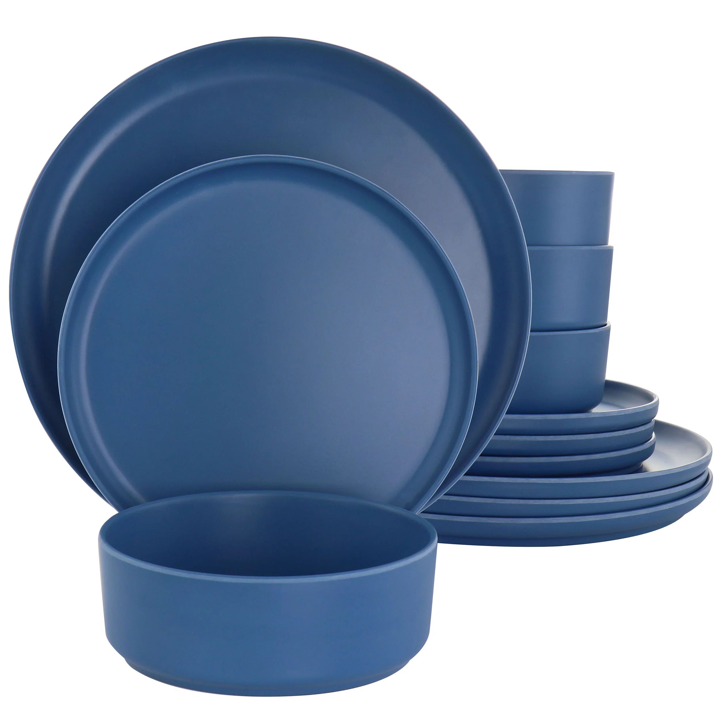 Gibson Home Canyon Crest 12 Piece Round Melamine Dinnerware Set In Blue | Wayfair | Wayfair North America
