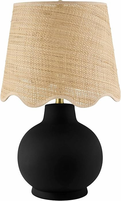 Hauteloom Ranshofen Boho Ceramic Bedside Table Lamp for Bedroom Nightstand and Living Room - Shad... | Amazon (US)