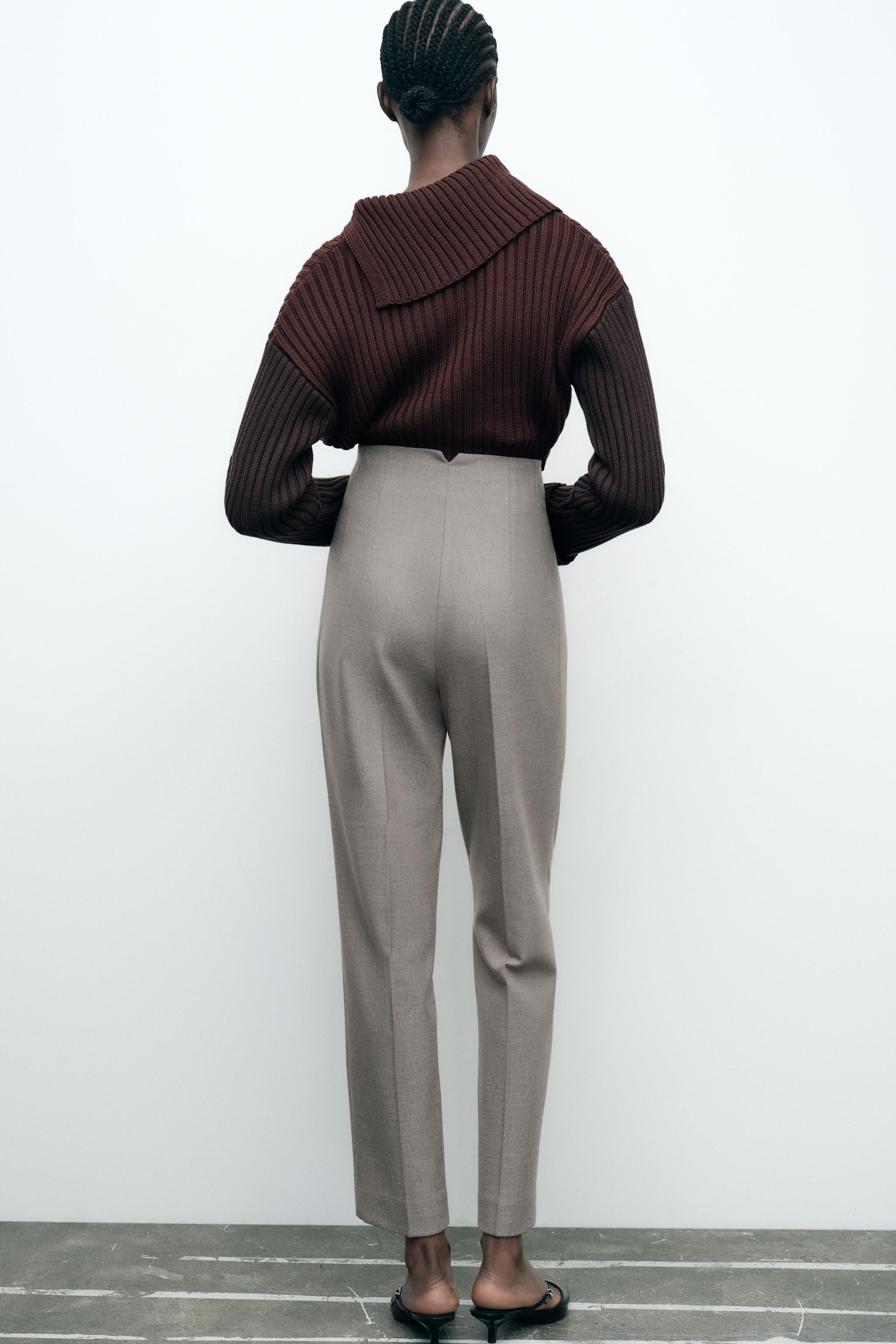 Ankle-length pants with a high waist and pronounced seams at front and back. Front welt pockets. ... | Zara US