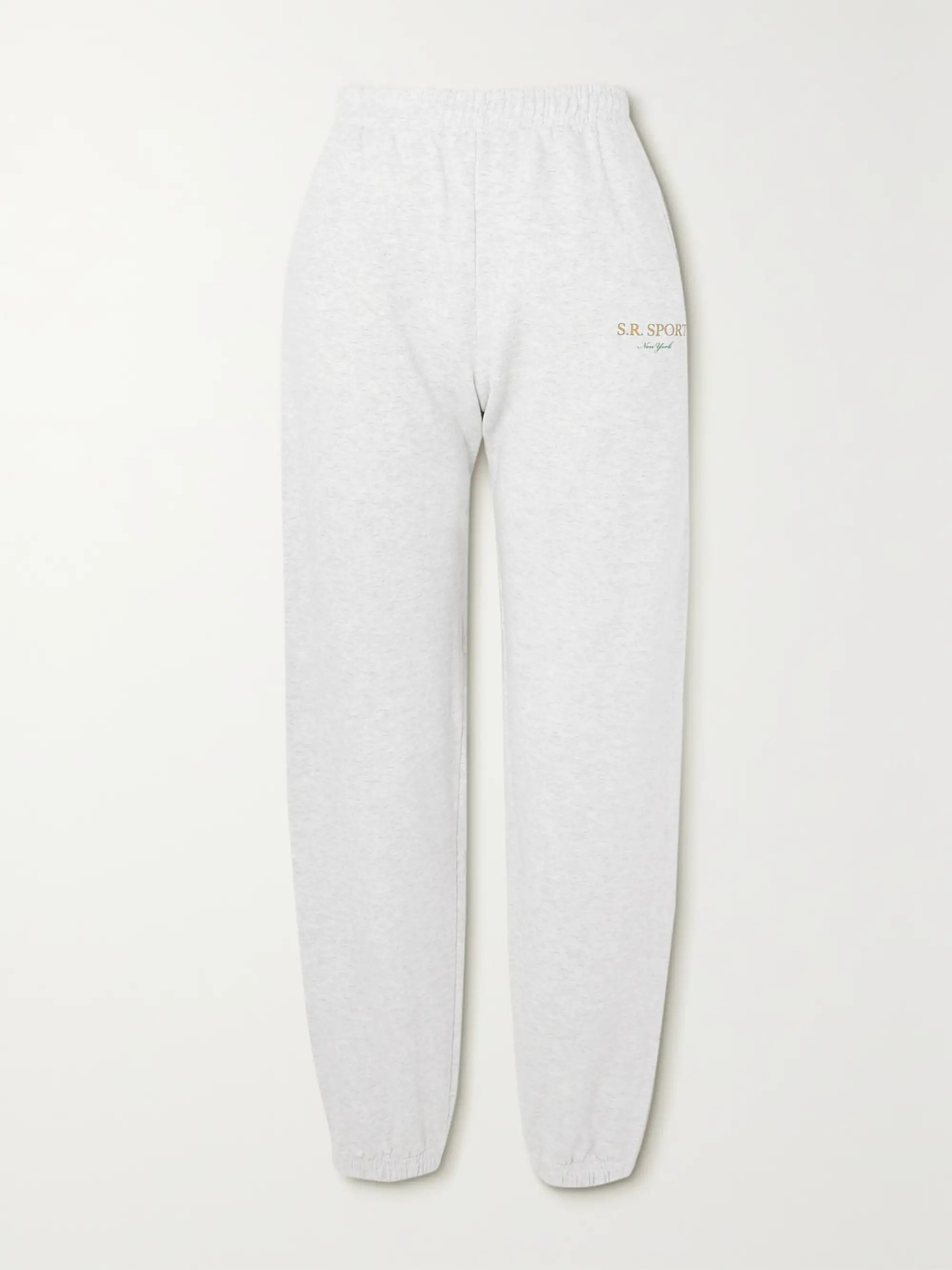 Gray Wimbledon printed cotton-blend jersey track pants | SPORTY & RICH | NET-A-PORTER | NET-A-PORTER (US)
