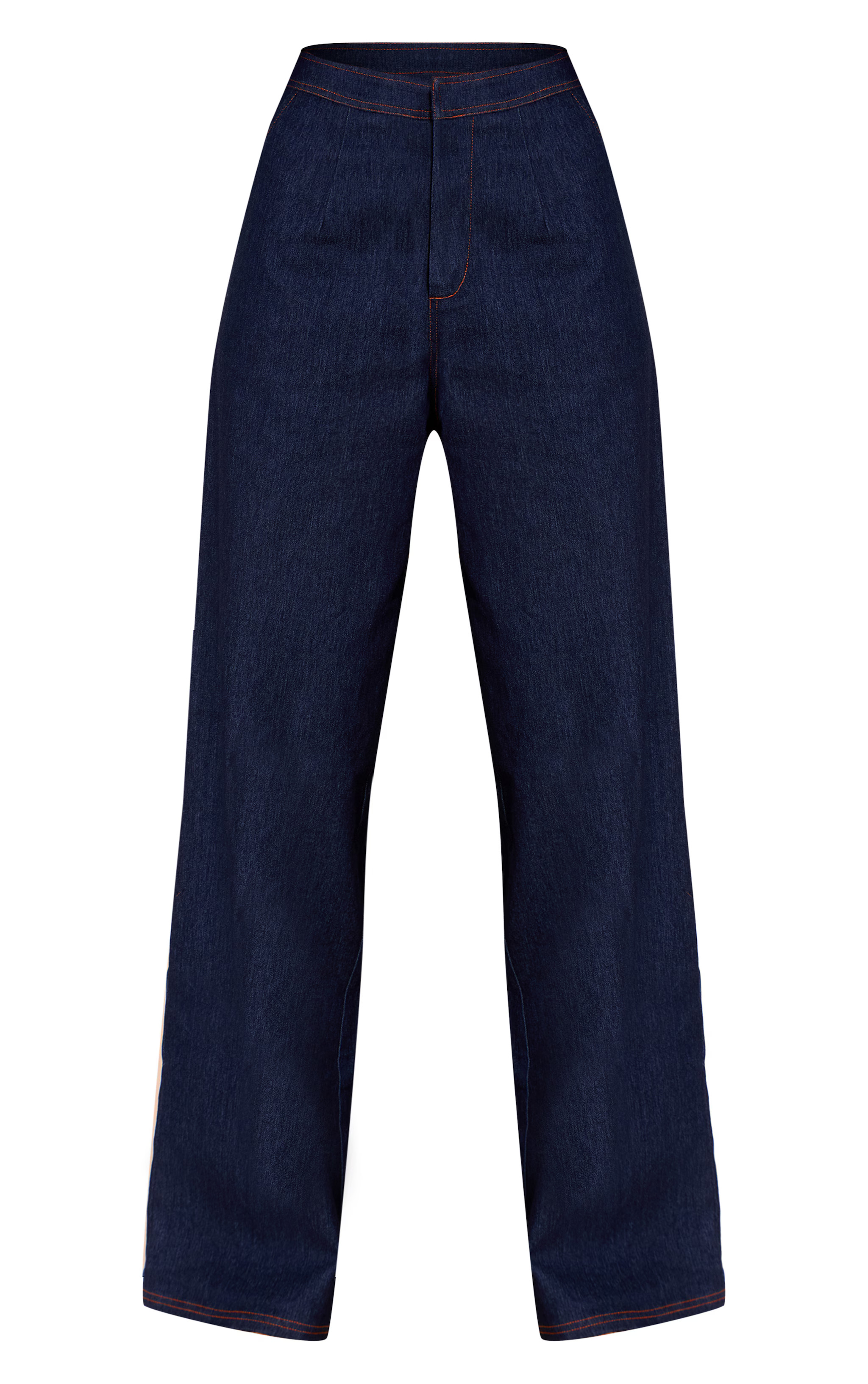 Indigo Blue Chambray Denim Wide Leg Pants | PrettyLittleThing US