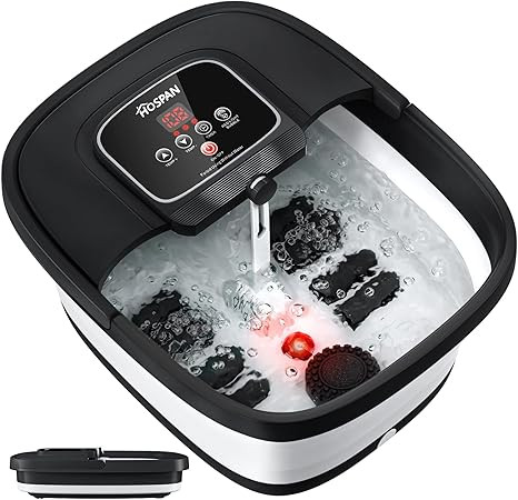 HOSPAN Collapsible Foot Spa with Heat, Bubble, Red Light, and Temperature Control, Foot Bath Mass... | Amazon (US)