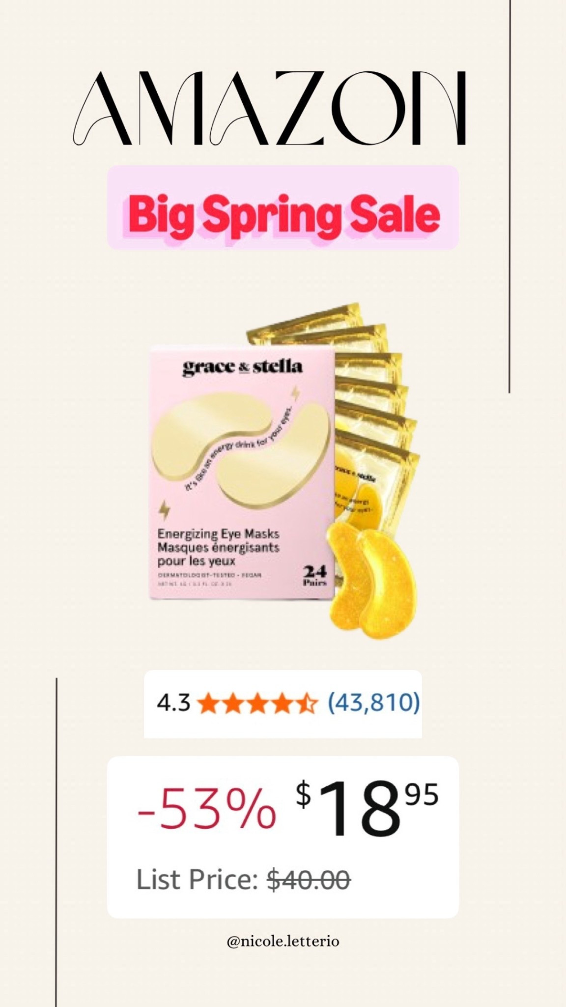 Huge sale on Grace & Stella energizing eye masks!

#LTKsale #LTKbeauty